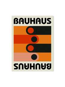 Bauhaus Colourful Art Abstract Poster Medieval Vintage Exhibition Aesthetic Canvas Painting Bedroom Kitchen Decorative Wall Art Holiday & Birthday Gift, Office Decoration Arranged Artwork Optional Frame ,Wall Art With Frame - Multicolor - View 16