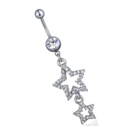 Joyería para perforaciones - Anillo de ombligo con pentágono de rhinestones / Perforación de ombligo