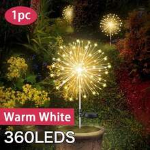 Solar Feuerwerkslichter für den Außenbereich, intelligenter Sensor - Lichtempfindlich, intelligenter Schalter, wasserdicht 60/150/240/360LED Sternenburst Lichterkette, 8 Beleuchtungsmodi Rasendekoration Lichter, für Einkaufszentrum Gartenwege Hof Weihnachtsdekorationen, warmweiß/weiß/mehrfarbig