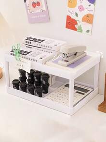 1 件桌面双层可拆卸储物架，收纳架，适用于卧室、宿舍、浴室、厨房，节省空间，装饰性