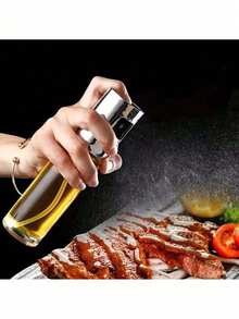 1 件厨房油喷雾调味瓶，可再填充玻璃油喷雾器，用于烹饪，不锈钢细雾橄榄油分配器，可重复使用的厨房油喷雾器，用于烧烤，烘焙和沙拉，方便的食品喷雾器，覆盖均匀，易于清洁和填充，非常适合健康烹饪，耐用且防漏设计，非常适合控制用油。