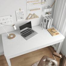 自粘乙烯基墙纸卷，白色亮面砖石木纹风格，可拆卸防水装饰墙面装饰，直线图案，适用于厨房家具和橱柜 - 白色 - 查看 7