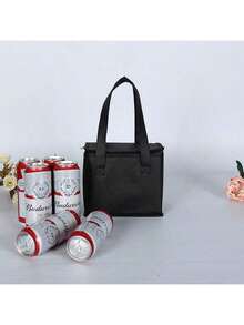 1pc Non-Woven Thermal Insulation Bag, Portable Lunch Bag, Cooler Bag, Takeout Outdoor Picnic Tote, Bento Box Bag - Multicolor - View 3