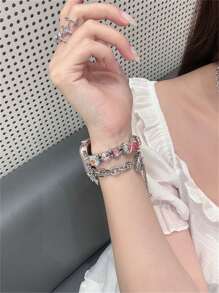Nuevo brazalete con tira de cristal rhinestone compatible con correas de 38/40/41/42/44/45/46/49mm para Ultra/Se10/9/8/7/6/5/4/3/2/1