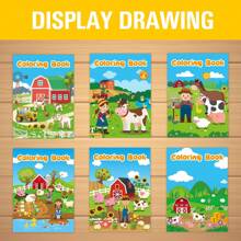 Paquete de 6 libros para colorear infantiles - Temas de animales de granja/cuidado de la piel y maquillaje, libros para colorear de juegos de fiesta, dibujos animados, entrenamiento de habilidades motoras finas, juegos de unir puntos para colorear, adecuado para niños de 3 a 5 años, regalo de regreso a la escuela, recuerdos de fiesta, regalo diario