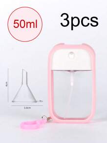 1 Set mit 4 praktischen 50ml Karten-Sprühflaschen, mit Silikonabdeckung, Haken, Trichter, kleine Alkohol-Handdesinfektionsspray-Flasche, eigenständige Parfümflasche, Gesichtswasser, Mückenschutz-Desinfektionsflasche, tragbare Parfümsprühflasche, ultrafeiner vernebelter Gesichtswasser-Zerstäuber, Sprühflasche, kleine Alkohol-Desinfektionssprühflasche
