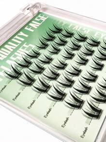 1 Caja 36 piezas Extensiones de Pestañas Divididas de Mink Artificial Esponjosas, Aspecto Natural, Reutilizables, Apropiadas para Maquillaje Ahumado, Cosplay, Clubes Nocturnos
