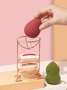 1pc Multi-Functional Makeup Sponge Holder, Metal Material, Minimalist & Fashionable Design, 3-Tier Circular Hollow Shape, Stable Triangular Support Legs, Can Dry Makeup Sponges & Store Small Makeup Tools, Makeup Organizer, Suitable For Vanity, Bathroom & Other Makeup Storage Scenarios ,Jewellery Box,Pouch,Makeup Brush Holder,Brush Holder,Perfume Organiser,Pouch Bag,Gifts For Women,Christmas Gifts,Gift Ideas For Women,Room Decor - Multicolor - View 6