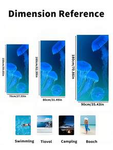 1pc Soft, Absorbent, Multi-Purpose, Quick-Drying Beach Towel With Rainbow Design, Suitable For Beach And Pool - Tropical Style, Machine Washable, Fade-Resistant Bathroom Decor Summer - Multicolor - View 5