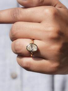 1 Stück 925 Sterling Silber einfacher ovaler Solitär Ring, schöner Fingergelenk Ring, Geburtstagsgeschenk, romantischer Damenring als Geschenk