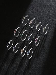 1pc Cross-Border Best Seller December Birthstone Fashion Silver Ring With Cubic Zirconia, Stackable Design Suitable For Daily Wear