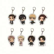 1PC/3pcs 2D Cartoon Bag Hanging Decoration Acrylic Key Chain Eren Yeager Mikasa Ackerman Armin Arlert Ackerman Cute Y2K Cartoon Pendant, Suitable For Shoulder Bags And Backpacks And Keys, The Perfect Gift For Fans, Cosplay Party Decoration Pendants Car Pendants Creative Anime Derivatives, Japanese Comic Pendants, Senior Anime Fans Collections, Otaku Series Gifts , Cheap Holiday Gifts