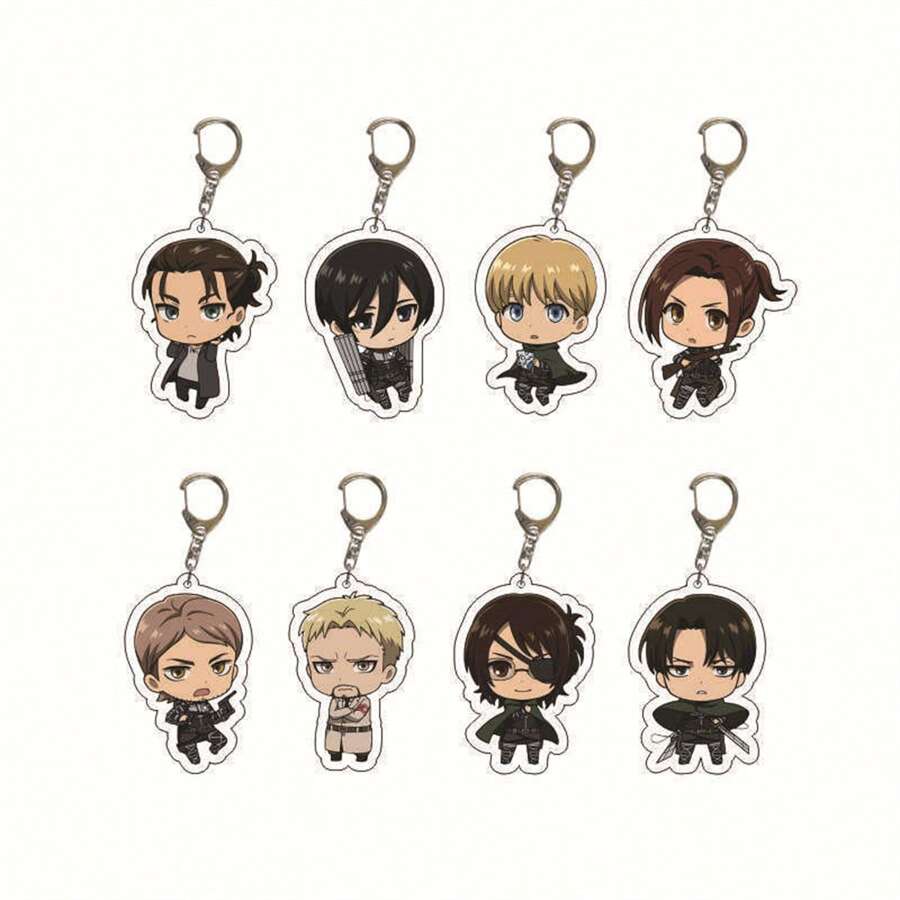 1PC/3pcs 2D Cartoon Bag Hanging Decoration Acrylic Key Chain Eren Yeager Mikasa Ackerman Armin Arlert Ackerman Cute Y2K Cartoon Pendant, Suitable For Shoulder Bags And Backpacks And Keys, The Perfect Gift For Fans, Cosplay Party Decoration Pendants Car Pendants Creative Anime Derivatives, Japanese Comic Pendants, Senior Anime Fans Collections, Otaku Series Gifts , Cheap Holiday Gifts
