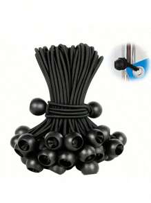 Set Of 5/10/20 Elastic Ball Bungee Cords With Hooks For Tent, Tarpaulin And Canopy