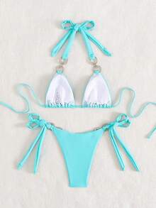 Conjunto de bikini separado con unicolor para mujer, nueva llegada