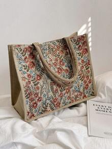 Women's Large Capacity Tote Handbag - Multicolor - View 4