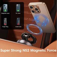 CyberDyer Suporte magnético a vácuo para celular atualizado com braço ajustável - design dobrável, telescópico e com rolamento de metal, suporte de telefone com ventosa ultra reforçada de 360° para suportes de celular MagCell para iPhone e Android para carro/chuveiro/viagem/academia/espelho liso, suporte para celular, acessórios para carro