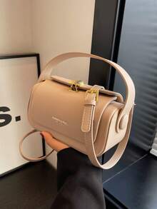 Tas Tangan Trapesium Fashion Wanita, Minimalis Elegan, Kapasitas Besar, Tote & Crossbody - Khaki - View 2