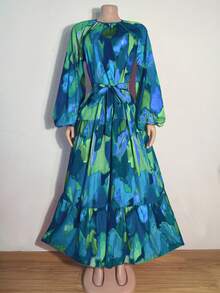 Casual Simple Arabic Style Dress, Daily Wear - Multicolor - View 3