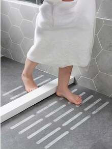 5pcs Transparent Non-Slip Stickers For Bathroom, Shower, And Stairs - Versatile Sizes & Shapes, Easy ApplyBathroom Accessories Bathroom Organizer - White - View 5