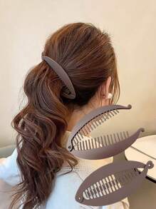 2 peças Minimalista Fosco Cor Sólida Clipe Vertical Elegante Grampo Banana Grampo de Cabelo Grampos de Cabelo para Rabo de Cavalo e Updo Grampos de Cabelo Grampos de Garra Grampos de Cabelo Grampos de Cabelo