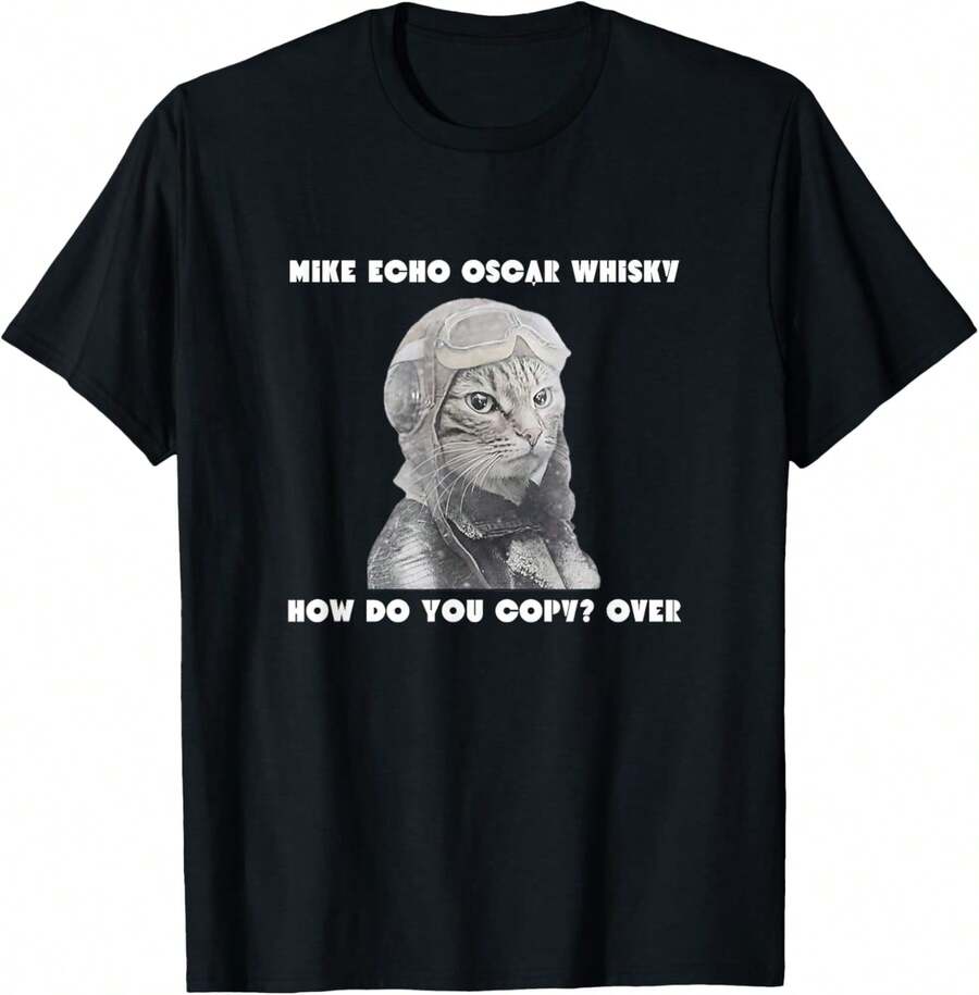 1 Pack Men's T-Shirt Copia vintage de whisky piloto Camiseta de hombre - Negro - Ver 1