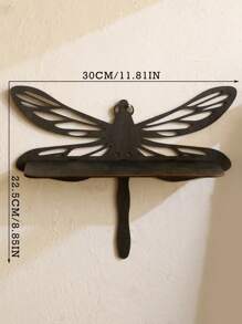 1Pc Bohemian Style Wooden Dragonfly Wall Frame-30CM/11.81IN Hanging Decorative Storage,Boho Farmhouse Wall Art,Vintage,Multi-Purpose Storage Rack,Easy To Install,Suitable For Home Decoration In All Seasons-Inspired Floating Shelf For Living Room,Bedroom, Hallway,Corridors,Daycare Centers,Kitchens,Offices,Farmhouses,Etc