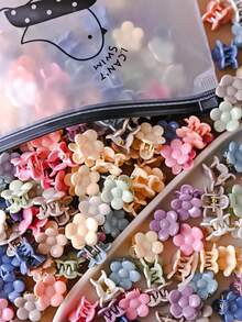 30pcs Muted Color Floral Hair Clips, Versatile Bangs & Flyaway Hair Clips, Stylish Accessories For Women, Spring/Summer (Random Color) - Multicolor - View 1