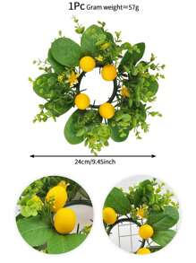 1PC/2PCS Artificial Lemon Wreath Plant Green Plant Leaves Realistic Lemon Used For Kitchen Dining Table Balcony Indoor And Outdoor Party Decoration