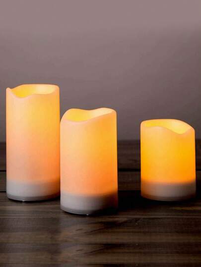 1/3pcs Solar Powered Flameless Candle Lights, Plug And Play, Garden Decor Lamps, Outdoor Path Lighting, Suitable For Indoor And Outdoor Use, Backyard, Patio, Garden, Lawn, Walkway, Landscape, Fence, Villa, Road Illumination