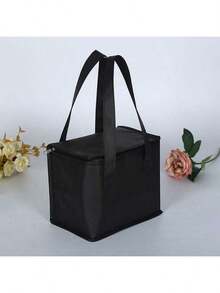 1pc Non-Woven Thermal Insulation Bag, Portable Lunch Bag, Cooler Bag, Takeout Outdoor Picnic Tote, Bento Box Bag - Multicolor - View 7