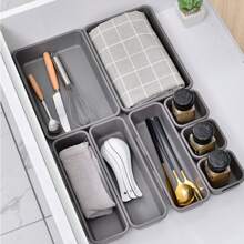Set organizer per cassetti da 8 pezzi, sistema di organizzazione dei cassetti in plastica, organizer per cassetti per calze, biancheria intima, vestiti, pettini, ufficio e elettrodomestici da cucina, tornando a scuola