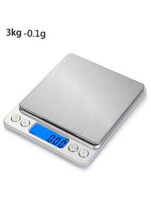 1pc 3kg-0.1g Stainless Steel Kitchen Scale, Multifunctional Electronic Scale, High Precision 0.01g, Suitable For Food Cooking And Baking - Silver - View 11
