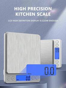 1pc 3kg-0.1g Stainless Steel Kitchen Scale, Multifunctional Electronic Scale, High Precision 0.01g, Suitable For Food Cooking And Baking - Silver - View 9