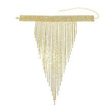 1 件欧美水晶莱茵石项链，带流苏的吊坠，性感俱乐部配饰 - 槍黑色 - 查看 8