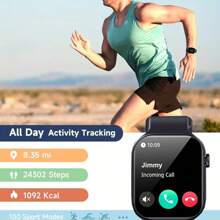 Smart Watch Full Touch Screen, 2.04" HD Smartwatches For Men Women, Long Time Standby Time, Can Answer And Make Calls, 110+ Sport Modes With Fitness Tracker Watch Sleep Monitor, Fitness Watch Compatible With Android For IOS( Black )