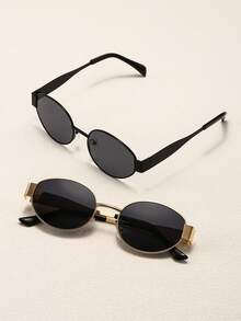 3 szt./2 szt. Retro owalne modne okulary, metalowa oprawka, unisex, odpowiednie na co dzień, na święta, do pracy i na inne okazje na letnie wakacje na plaży, na zewnątrz, w podróży