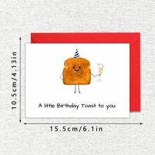 Whimsical Cheers Birthday Cards, Slice Of Bread Cards, Cute Funny Cards For Him Or Her, Birthday Gift Cards For Friends, Humorous Cards, Perfect For Celebrating Special Occasions