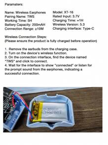 Wireless Earphones LED Power Display Mini Crystal In-Ear Earbuds With Wireless Charging Case Touch Control Built-In Mic Headphone For Sports Waterproof Earphone