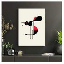 1pc Frameless Scandinavian Animal Art Canvas Printing Poster Modern Minimalist Geometric Dogfish Poster Abstract Line Wall Art Living Room Bedroom Coffee Shop Children's Room Wall Decoration Home Decoration ,Wall Art With Frame
