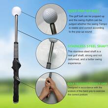 Retractable Golf Swing Trainer, Stainless Steel Right-Handed Golf Club, Indoor Practice Grip Strength Trainer For Power And Rhythm, Golf Accessories For Chipping And Hitting, Thanksgiving And Christmas Gifts - Black/Red/Blue