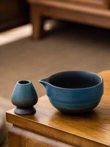 2pcs/Set Ceramic Matcha Bowl Set, Includes Matcha Whisk And Matcha Bowl, Vintage Ceramic Matcha Tea Set, Suitable For Gift-Giving On Holidays And Daily Home Use