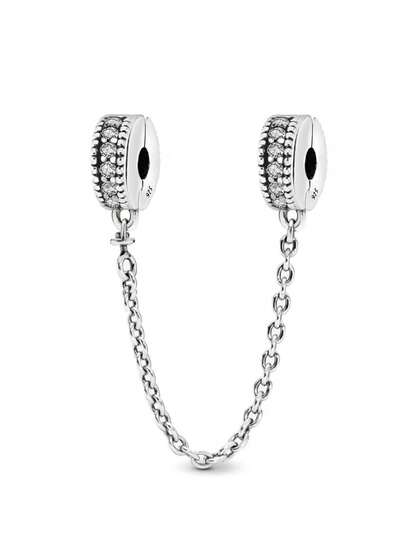 1pc 925 Sterling Silver Wheel Safety Chain Pendant, Suitable For Bracelet DIY And Women Jewelry