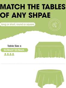 10pcs 54"X54" Square Disposable Plastic Tablecloths, Suitable For Smaller Square Or Round Tables, For Casual Dining, Birthday Parties, Restaurant Table Decor - Multicolor-10pcs - View 4