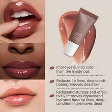 4 Pcs Hydrating Lip Gel - Vitamin E The Mini Neutrals Lip Butter Balm Set - Vanilla - Vanilla Beige - Iced Coffee - Brown Sugar - Travel Size Lip Glowy Balm: Hydrate, Glossy, Lightweight, Moisturize & Tint With Shea Butter (Rosehip Oil, Bubble Gum, Cherry,Strawberry) - 彩色 - 查看 8