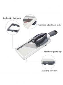 Versatile Manual Vegetable Slicer With Adjustable Stainless Steel Blade - Perfect For Potatoes, Lemons & More - Essential Kitchen Gadget