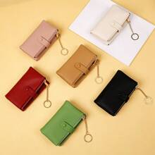 1pc Japanese Style Portable Matte Zipper Coin Purse, Fashion Minimalist Large Capacity Snap Clutch, Suitable For Ladies, Students, Career Women, Office Worker, Commute, Travel For Women Wallet Mini Wallet Purse Wallet Coin Wallet