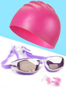 SHENYU 5pcs Swim Goggles, Silicone Swimming Cap, Nose Clip And Ear Plug Set