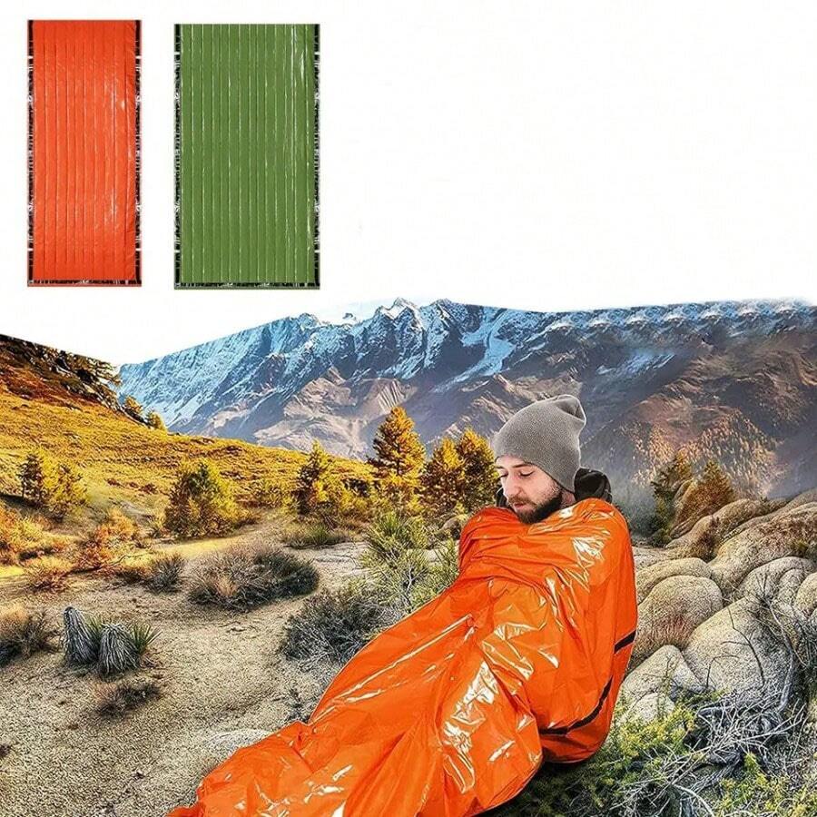 Survival Sleeping Bag Rescue Blanket Cold-Proof And Warm High-Quality Survival Equipment Compact Design Waterproof Material - Multicolor - View 1