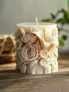 1 件玫瑰和喇叭花柱状硅胶模具 - 精致美丽的细节花朵图案，适用于香薰蜡烛、汽车空气清新剂、浇注独特的礼物 | 室内装饰 | 理想的硅胶模具